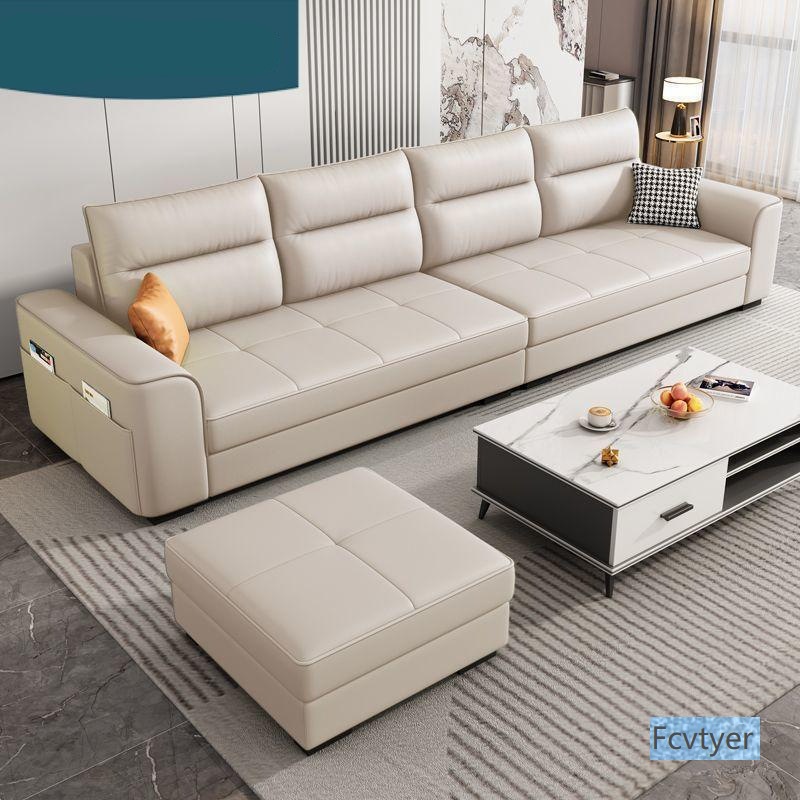 New Simple Modern Cat Scratch Fabric Sofa Living Room Nordic Small Apartment Technology Fabric Sofa Straight Row Complete Combination