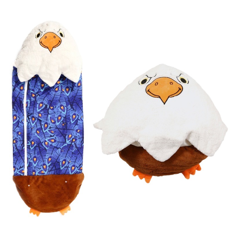 Bebé anti-kick edredón niños sobre bolsa de dormir de dibujos animados de una pieza plegable almohada niños camping saco de dormir camping