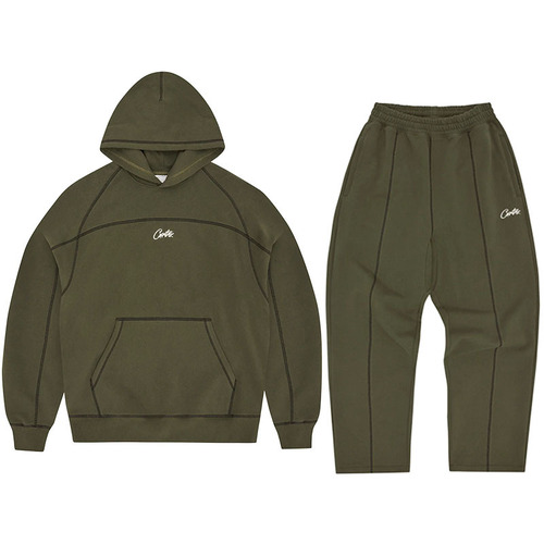 European and American Spring and Autumn Hooded Sweatshirt Y2K Letter Print Stitched Casual Streetwear Trend Brand Men and Women's Set