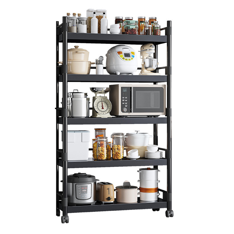 Estante de sándwich de cocina de piso a techo Estante de almacenamiento multifuncional para el hogar de varios pisos Estante de almacenamiento para ollas y hornos microondas