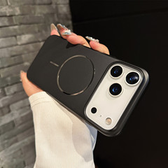 适用iPhone17细圈磁吸手机壳苹果16纯色15超薄14磨砂防摔保护套13