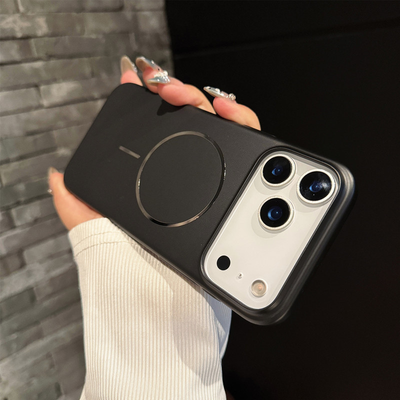 适用iPhone17细圈磁吸手机壳苹果16纯色15超薄14磨砂防摔保护套13|undefined