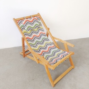Angie Sifei Outdoor Beach Chair Pool Side Leisure Recliner Wooden Chair Garden Balcony Recliner Height Adjustable
