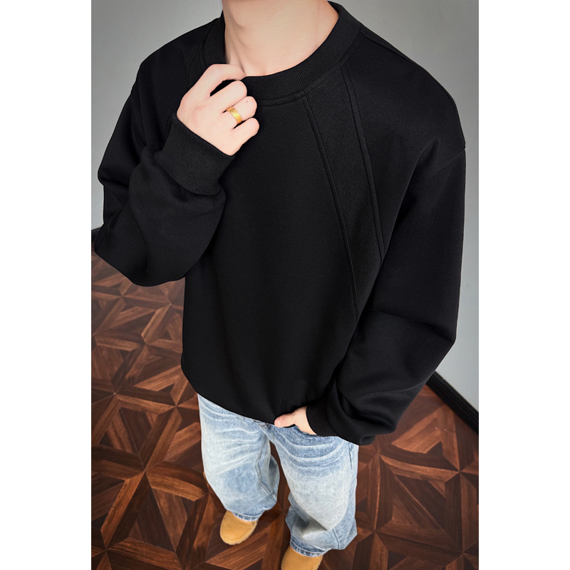 Cleanfit Deconstructed Sweatshirt Men's Autumn Trendy American High Street Heavy Loose Inner Casual Pullover Top_voghion.com