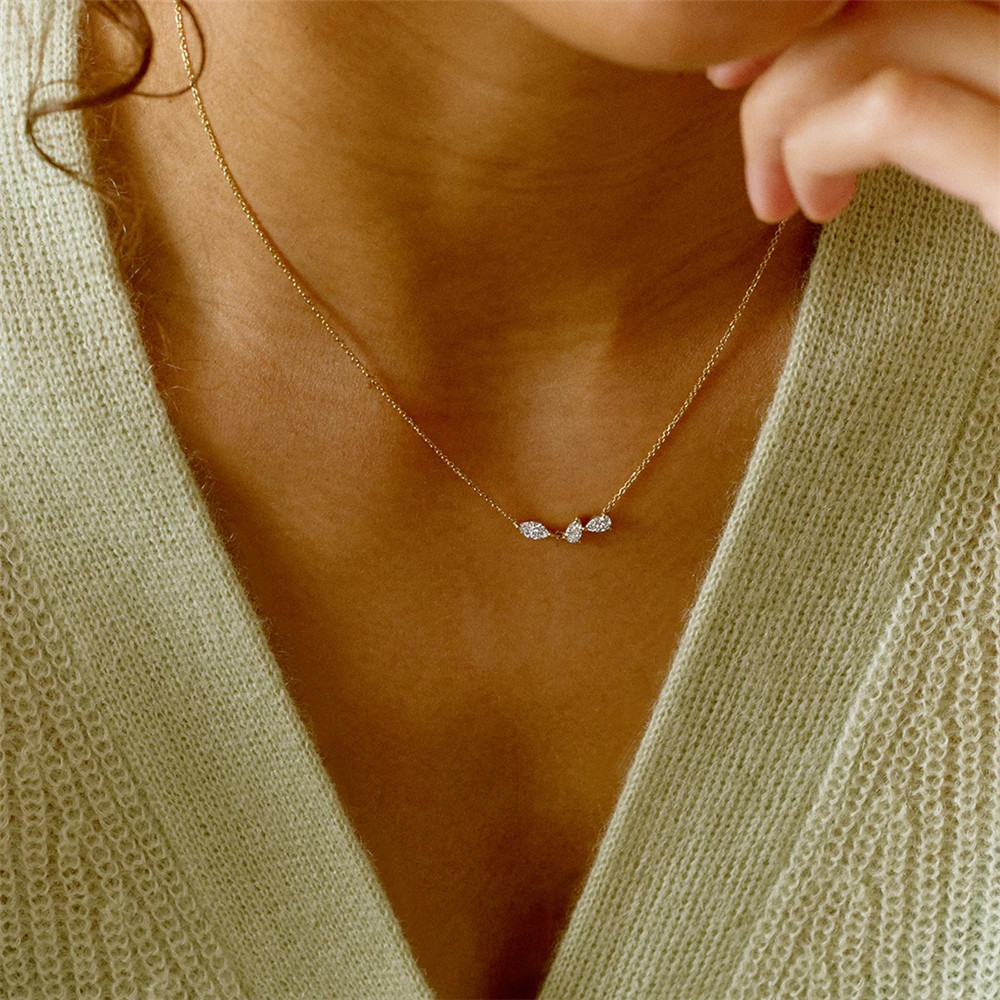 Necklace Classification 925 Sterling Silver Zircon Cable Chain Plating Inlay Geometric Necklace