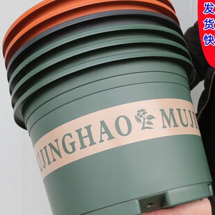 New Thickeneded Second-generation Short Fat Gallon Flower Pot Plastic Green Rose Succulent Balcony Household Large Potted Plant