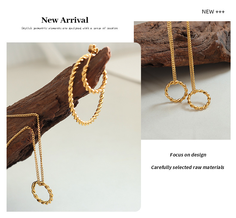 Fashion Twist Titanium Steel Plating Womenu0027S Earrings Necklace
