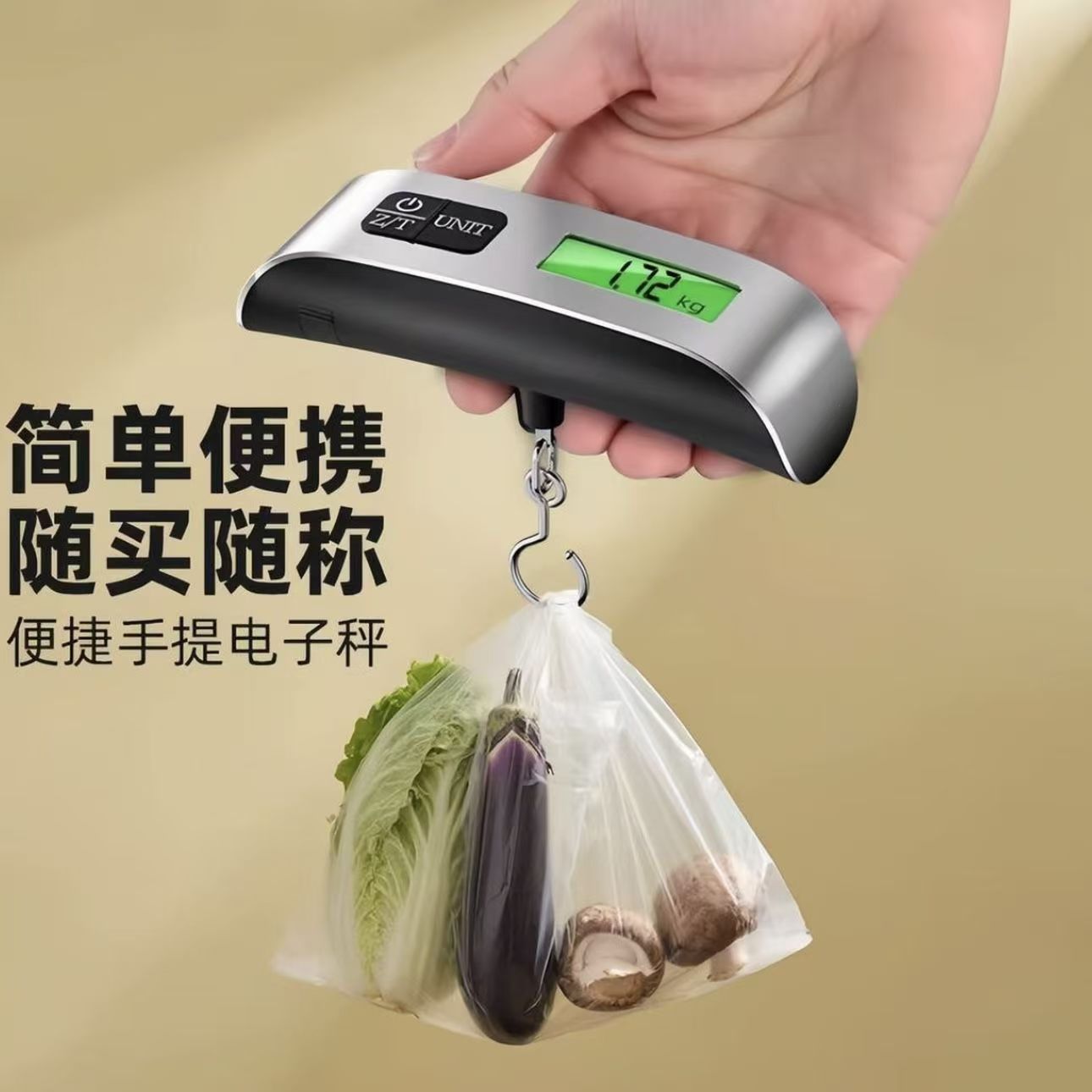 Tragbare elektronische Waage 50kg tragbare Reisegepäckwaage Marktwaage Mini tragbare Hängewaage Handwaage Versand-Hängewaage