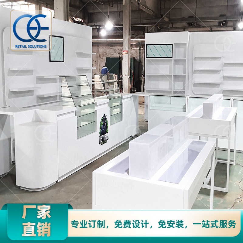 2024新款热销香烟烟酒柜台展示架玻璃中岛柜展览架台厂家直发加工