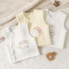 Baby & Infant Vest, Boneless, Autumn/Winter Air-Channeling & Warm, Side-Split Slant-Collar Design—Spring/Fall Style, Suitable for 0-1 Year Olds