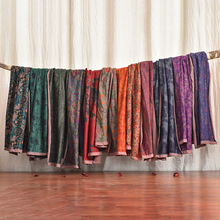 草木/原创春秋款针织全棉文艺数码印花饰品 手工缝线正反可戴围巾