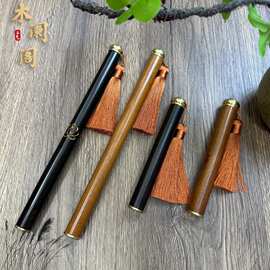 黑檀木金粉莲花铜帽线香管紫光檀插香管流苏家用沉香管厂家批发