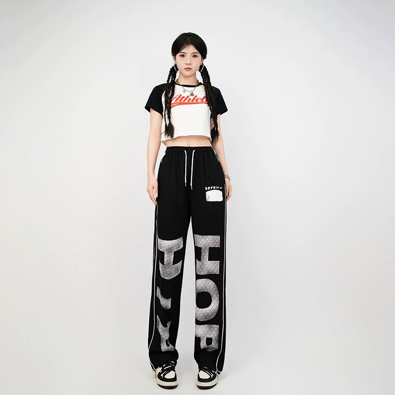 Уличные танцы, модный брендовый модный укороченный комплект футболок, брюки для хип-хопа, джазовых танцев, спортивный хлопковый танцевальный наряд в стиле джаз