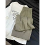 夏季拖地柔和直筒阔腿裤