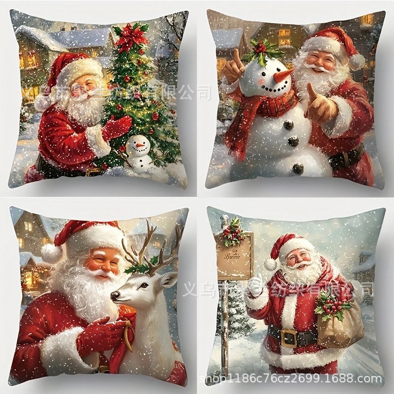 Navidad encontrada explosión abrazo funda de almohada festivales conejo alce decoración sofá atmósfera sensación de lino funda de cojín al por mayor image 42