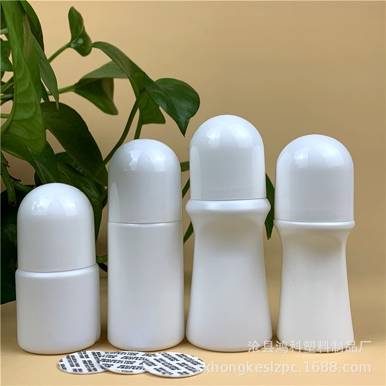 En stock 50ml 30ml masaje de cuentas aceite esencial líquido rodillo bola botella PE plástico grano limpie botella grano