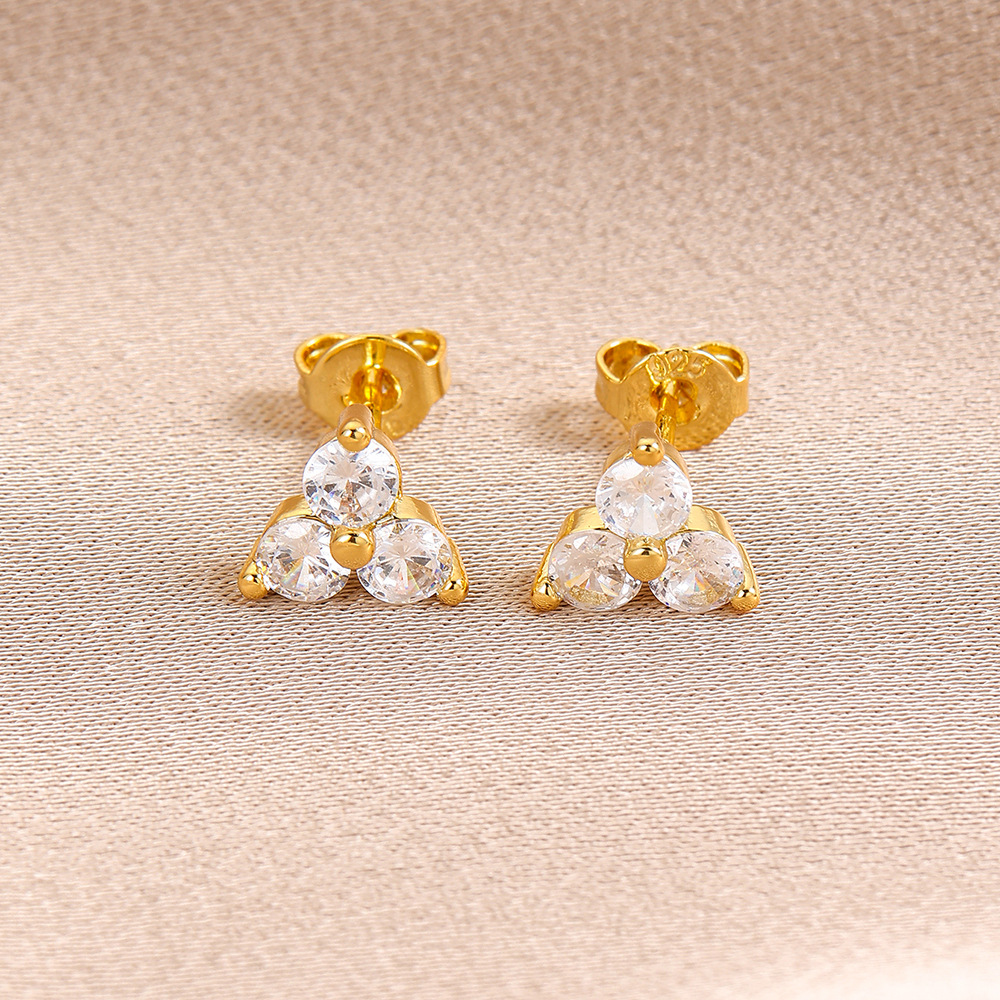 7g Weight Copper Ear Needle Material 18K Gold Plated Plating Material Zircon Inlay Material Ear Studs Classification 1 Piece Quantity Daily Occasion Copper Material Geometric, Heart Shape, Crown Pattern All Seasons Season Women's Gender Inlay Design Sweet Style 1 Piece Sweet Geometric Heart Shape Crown Inlay Copper Zircon 18K Gold Plated Ear Studs 15