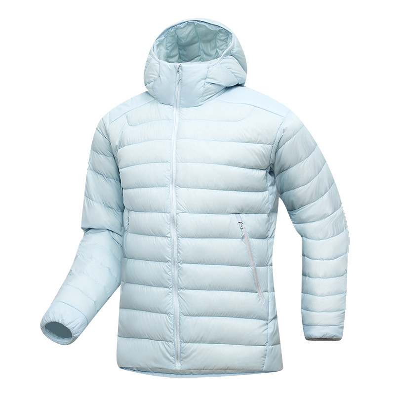 Bird 's Home nuevo color blanco de goma de goma de goma a prueba de viento de color sólido ligero y cálido chaqueta de costilla encapuchada