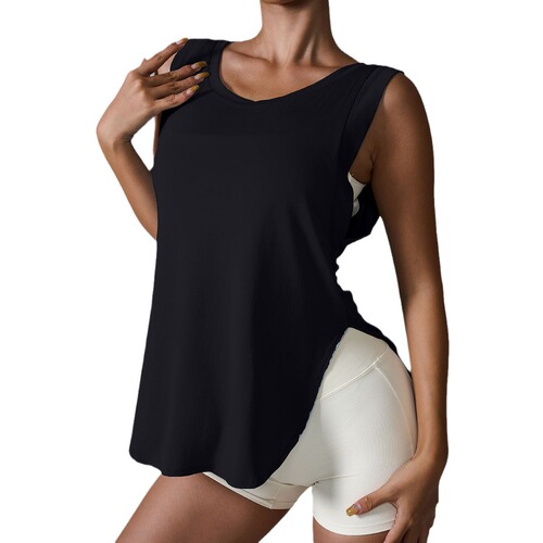 ins 2024 cross-border loose sleeve exercise jacket running training western yoga top loose exercise backless top