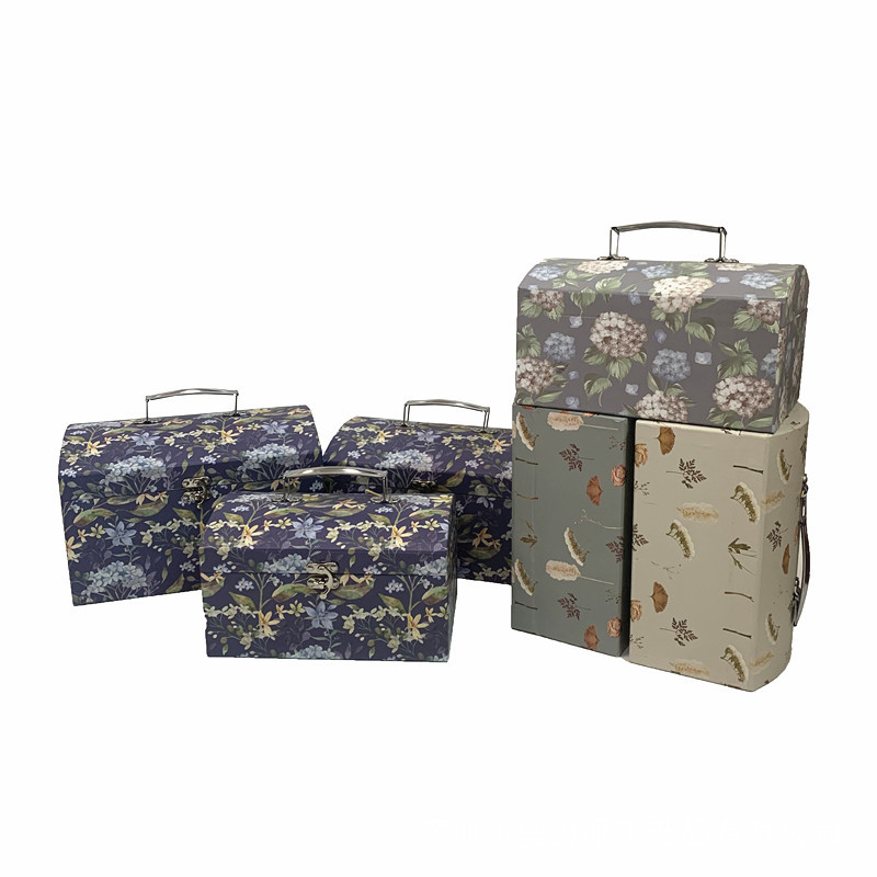 奥力派 复古海盗箱三件套  鲜花礼盒 花盒 伴手礼盒 礼物盒