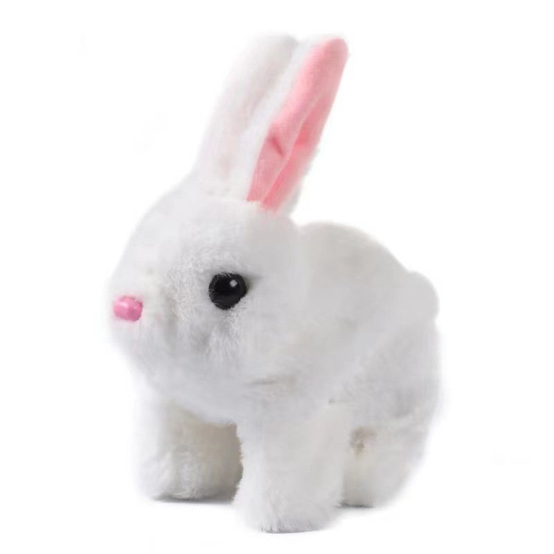 Nuevos niños eléctricos gatito lindo pequeño animal muñeca simulación conejito de peluche juguete fábrica en stock al por mayor
