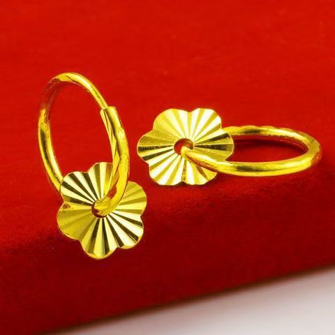新款沙金饰品女士镂空树叶女款轻奢高级流苏耳环批发爱心耳饰|undefined