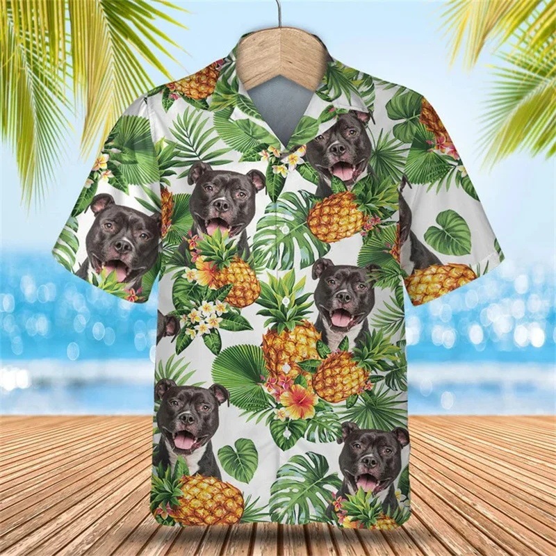 Cross-Border Source Temu Shein Tk Pitbull Summer Men's Casual Versatile Collared Short-Sleeve Shirt Factory Wholesale Cross-Border Source Temu Shein Tk Pitbull Summer Men's Casual Versatile Collared Short-Sleeve Shirt Factory Wholesale