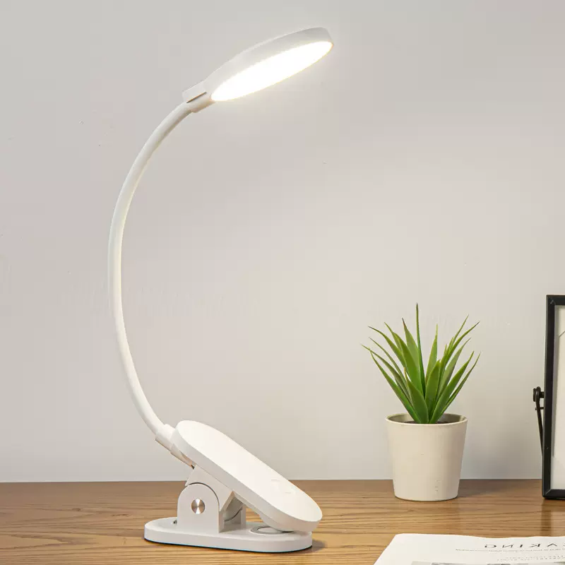 led夹子夹式可充电学生学习阅读护眼柔光宿舍便携办公夜读台灯