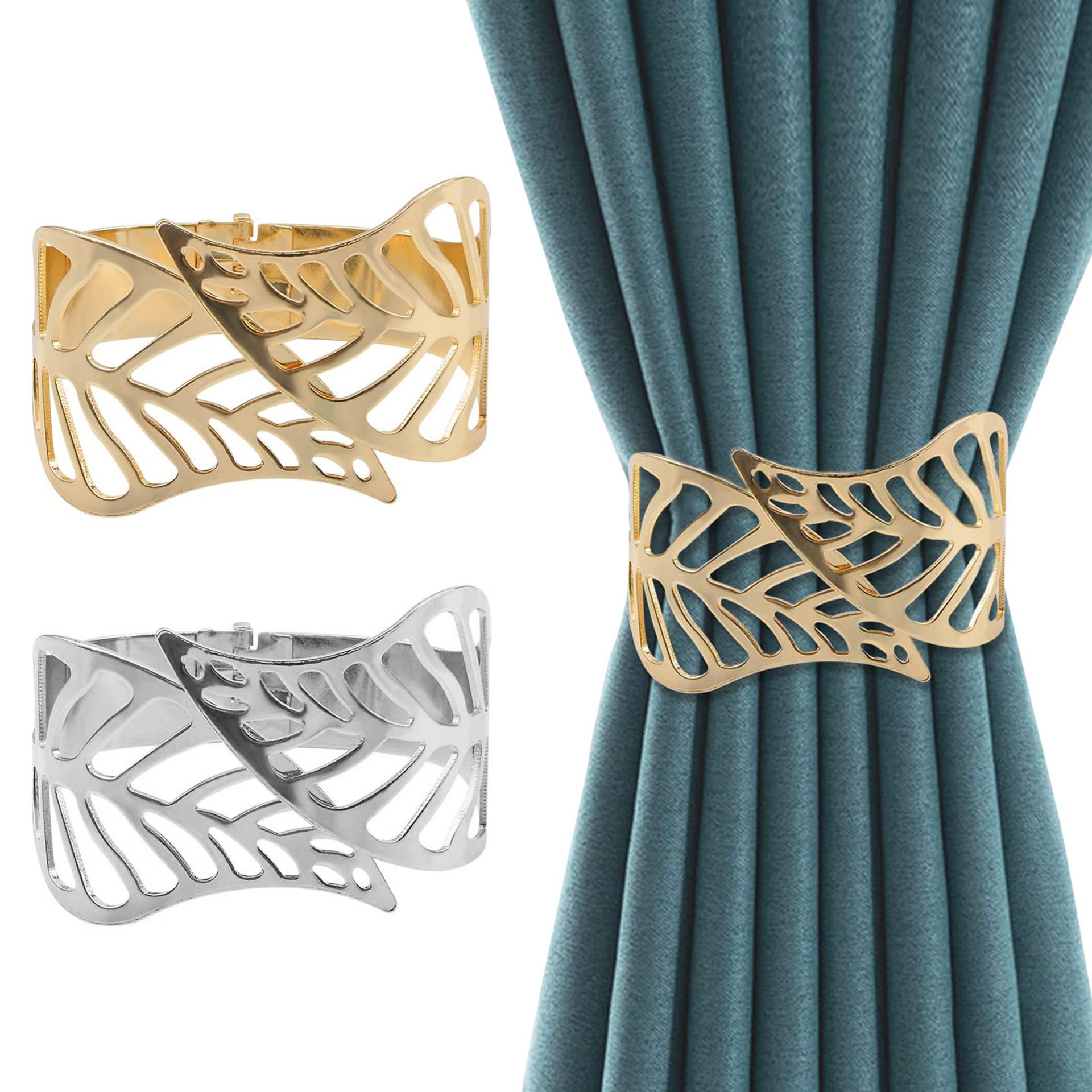 Luz de lujo de gama alta cortina correa de metal hoja cortina anillo cortina hebilla Nordic simple sala de estar cortina clip cortina hebilla