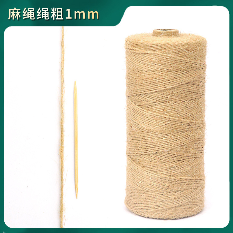 Cuerda de cáñamo gruesa para manualidades, decoración de jarrones, etiquetas, cuerda para atar, material para rascador de gatos de pared