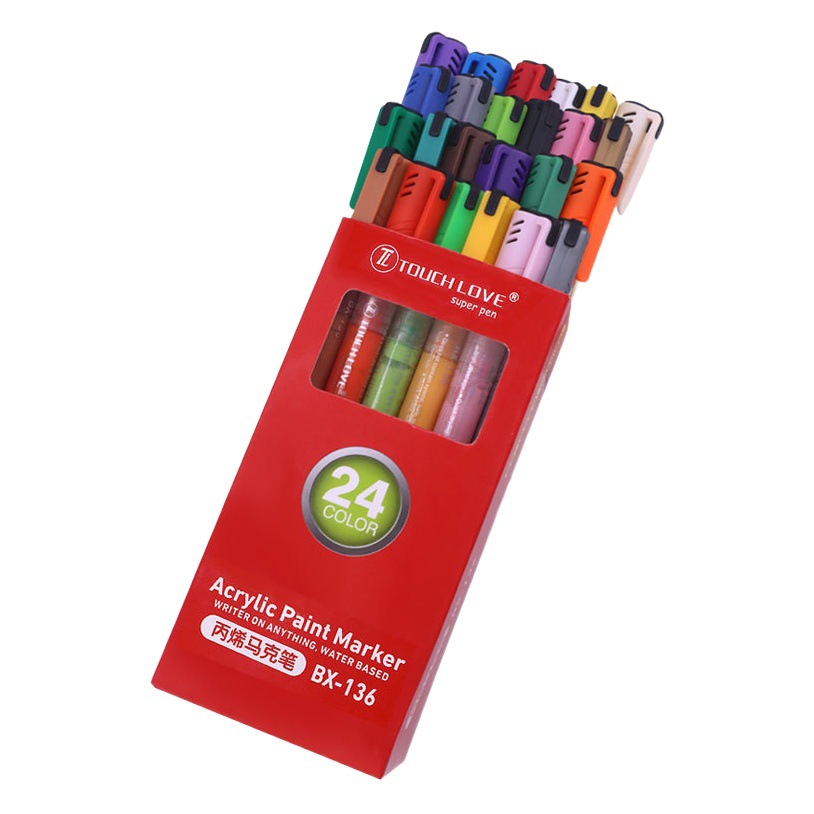 Acrylic marker pen wholesale full set of 24 color paint pen single children marker pen paint pen hand account waterproof color