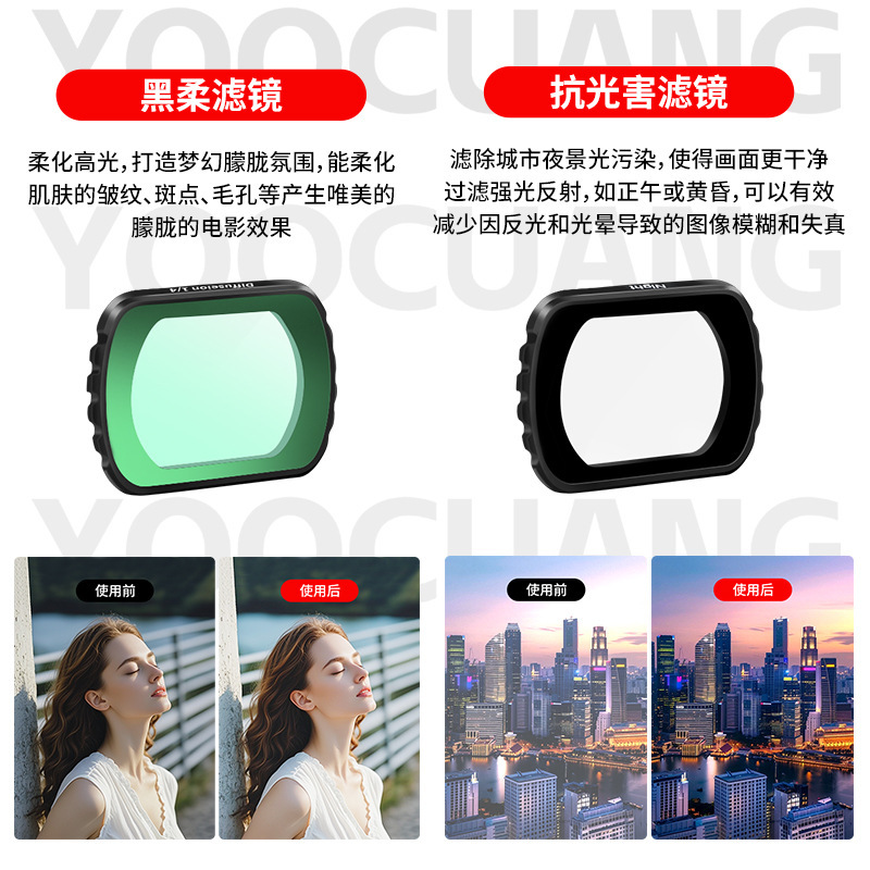 DJI pocket3 フィルターセット 磁気 UV ミラー CPL 偏光ミラー ND 減光ミラー ブラック ソフト フィルター 広角ミラー|undefined