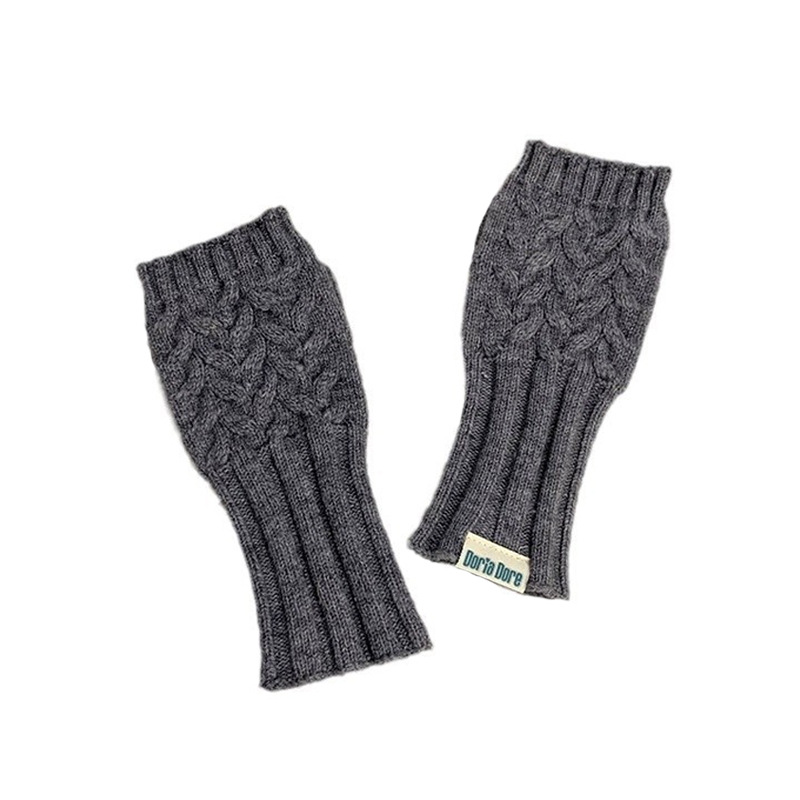 Guantes de medio dedo otoño y invierno nueva linda chica girando dedos de tela táctil tejido de lana mitad de muñeca caliente