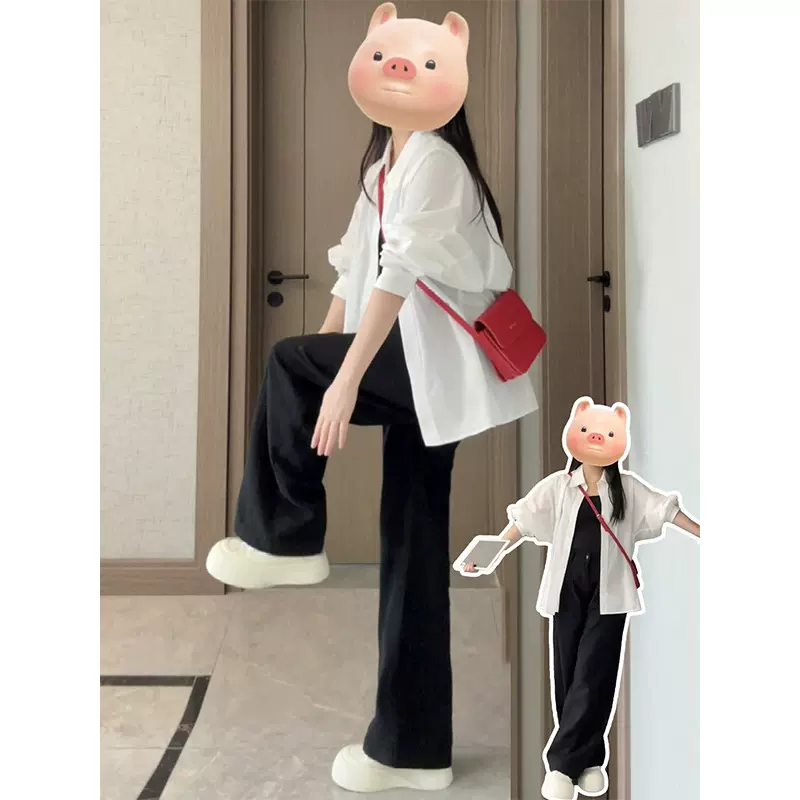 白色衬衫女夏2025新款小个子长袖防晒上衣薄款宽松慵懒风通勤外套