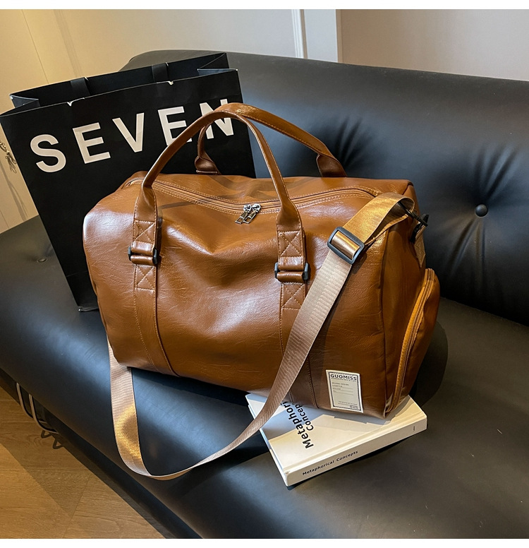 Men's high-end travel bag, large-capacity sports and fitness bag, women's leather travel clothes, luggage bag for men undefined