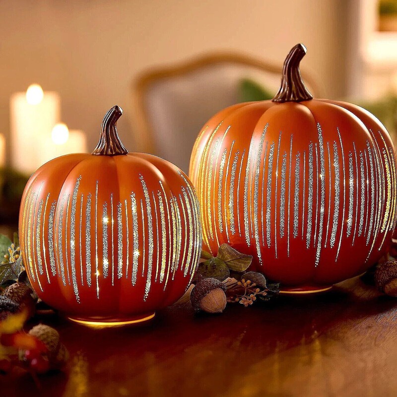 Starry Night Glass Pumpkin Orange Halloween Pumpkin Decoration