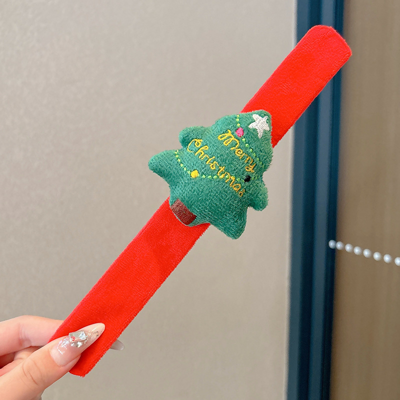 Regalos creativos para niños Papá Noel pulsera de peluche anillo para actividades de jardín de infantes vestidos pequeños regalos