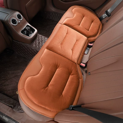 Plush Winter High-End Car | Universal seat cover - new-flannel-rear-seat-cushion-emma-orange-1-piece-46465