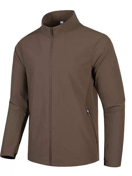 Spring and Summer New Style, Same Model as Zhaolong, Stand-Up Collar, Lightweight, Stretchy Windbreaker, Breathable Casual Sun Protection Clothing, Casual Men's Jacket