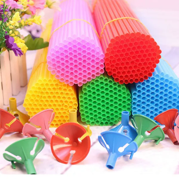 Customized Plastic Balloon Pole Support Wedding Layout Macaron Metal Reinforced Extended Drag Balloon Pole Assembly Accessories Jewelry