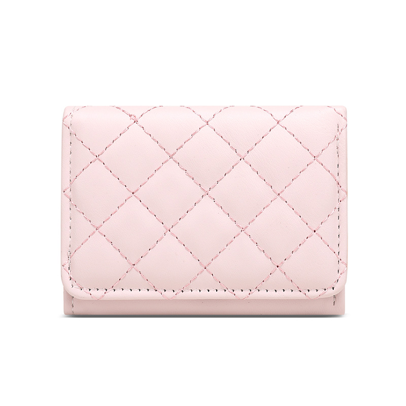 Europa y América de moda sencilla dama atmósfera cremallera tarjeta de gran capacidad cartera de cuero real portable cartera de tres plegables