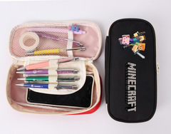 我的世界紅黑筆袋2023秋季新款動漫周邊男女學生帆布大容量文具袋