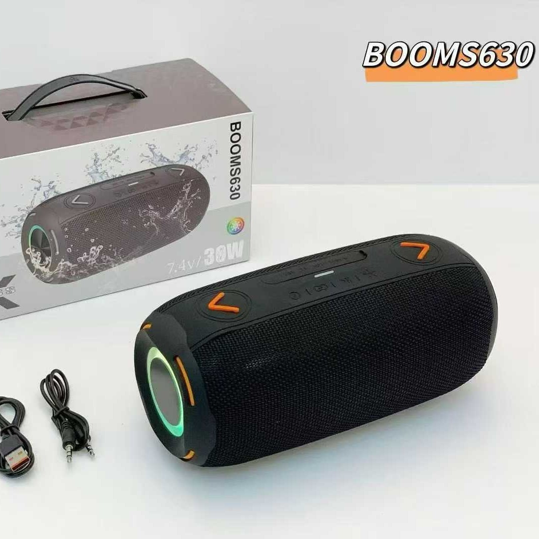 New Bluetooth Speaker Booms630 Outdoor 30W Dual Speaker Subwoofer Satchel Rgb Light Speaker