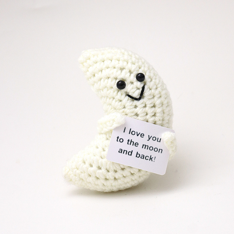 亚马逊跨境热销毛线水果玩偶植物蔬菜萌系手工钩织摆件正能量卡