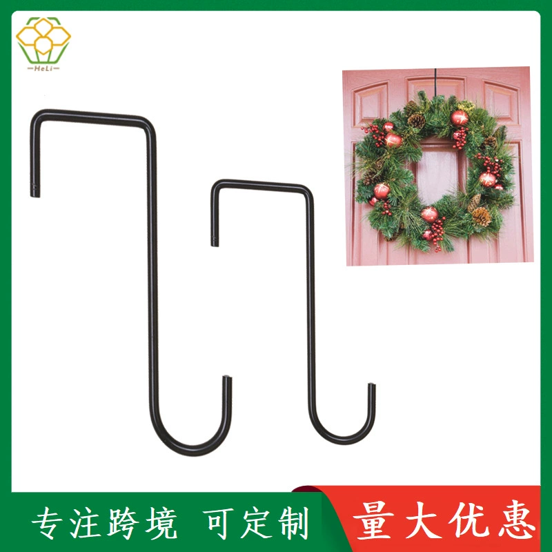 Металлические крючки без сверления, крючки для забора, кованые рождественские дверные крючки, кольца для венков на пальто и шляпы, декоративная толстая проволока, прочные, от производителя