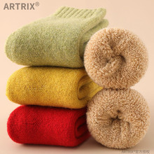 冬季宝宝羊毛袜子超级厚男童女宝冬加厚加绒儿童中长筒婴儿厚5235