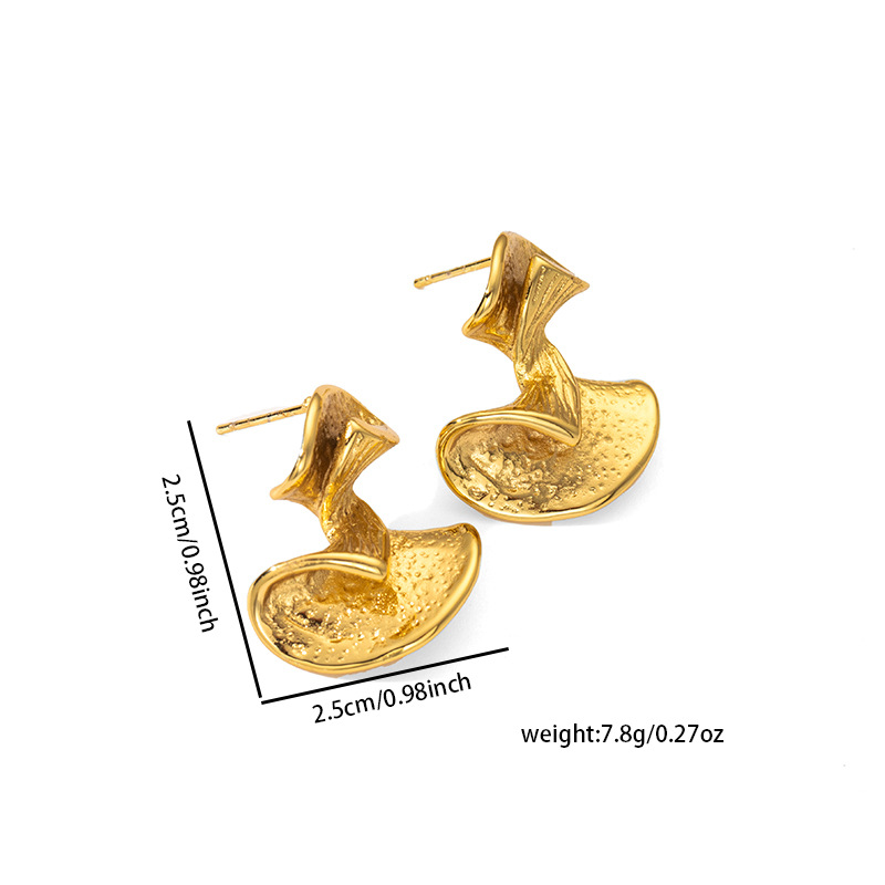 12g Weight 0.03µm Gold Plating Thickness Electroplated Gold Plating Process 201 Stainless Steel Ear Needle Material Golden Plated Plating Material Stone-Free Inlay Material Ear Studs Classification 1 Pair Quantity Daily Occasion 201 Stainless Steel Material Heart Shape, Flower, Spiral Pattern Women's Gender Elegant Style Plating Craft Heart Shape Flower Spiral Titanium Steel Elegant Waterproof Non Tarnish Surgical Steel Ear Studs 28