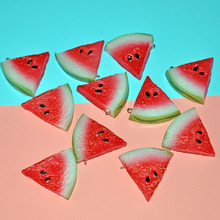 夏季可爱仿真红西瓜片钥匙扣挂件礼品 创意水果西瓜背包吊饰坠女