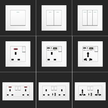 港澳版13A英式插座带USB快充type-c英标方脚三孔白色86面板