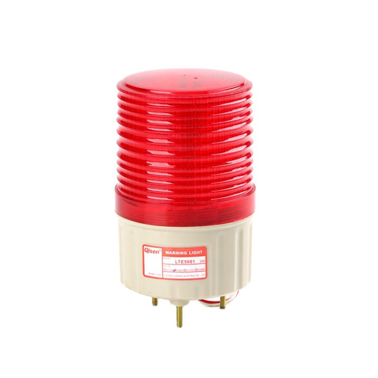 (2개) QISHENG LTE5081 소리와 빛 통합 경고 라이트 레드 공학 내진 LED 교통 경고등 80MM